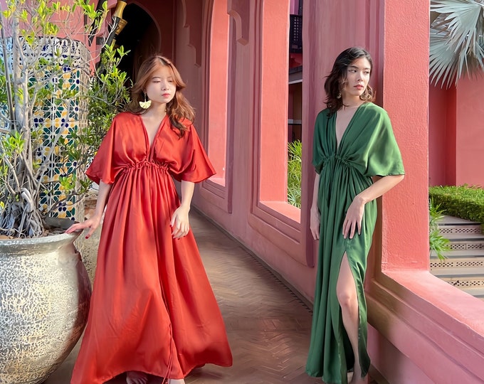 JUST LANDED IN PARADISE WOVEN KAFTAN MAXI DRESS