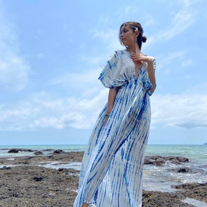 Hand tie dye dress, goddess dress, maxi dress, Long kaftan, Oversized Caftan, Resort wear, honeymoon dress, Maxi kaftan, Tie dye dress