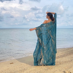 Tie dye Kimono robe, Teal Kimono, bridesmaid robe, long kimono robe, boho kimono, long kimono, kimono in teal, beach wear, gift for her