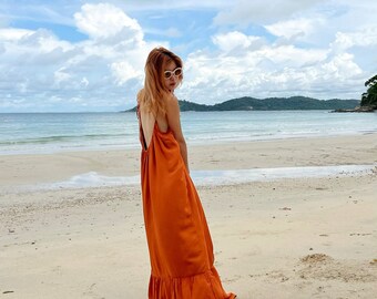 orange vacation dresses Genovia Floral Mini Dress PLEASE NOTE Orange Dresses | Peach &