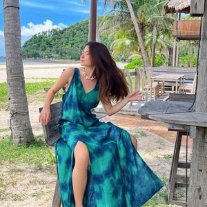 Deep Sea Green Dress - Etsy Canada Deep Sea Green Dress - Etsy Canada