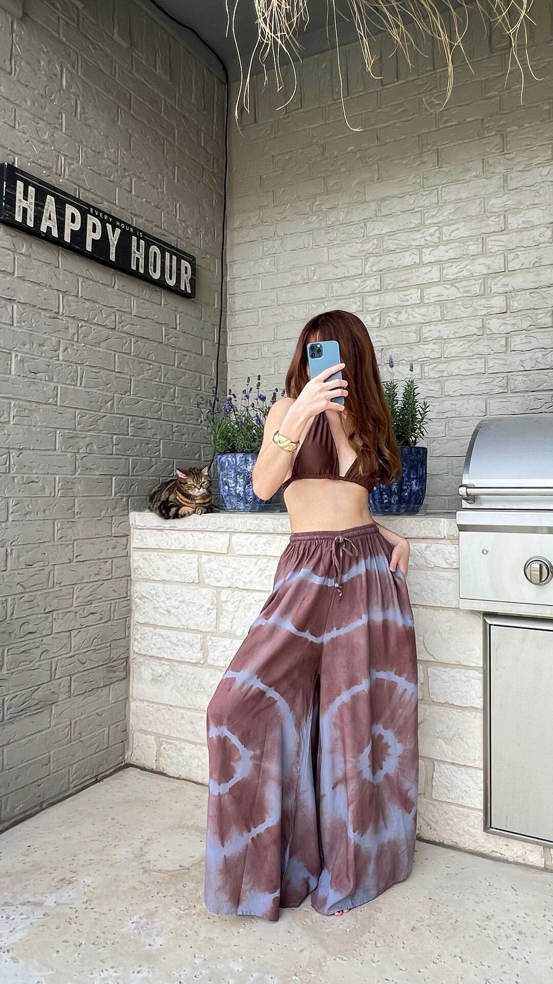 Bone Tie Dye Bali Pants - Grey & White main image 1