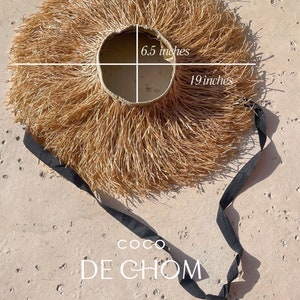 Natural raffia straw hat, Sun hat with ties, Boho Sun hat, Beach Hat, Honeymoon hat, Beach accessories Coco de Chom