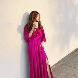 Shop Hand dyed Maxi Dress, Pink Kaftan Maxi Dress, Gifts for her, Goddess Dress, Oversized Kaftan, Boho Caftan, Resortwear, Holiday Party Dress Etsy