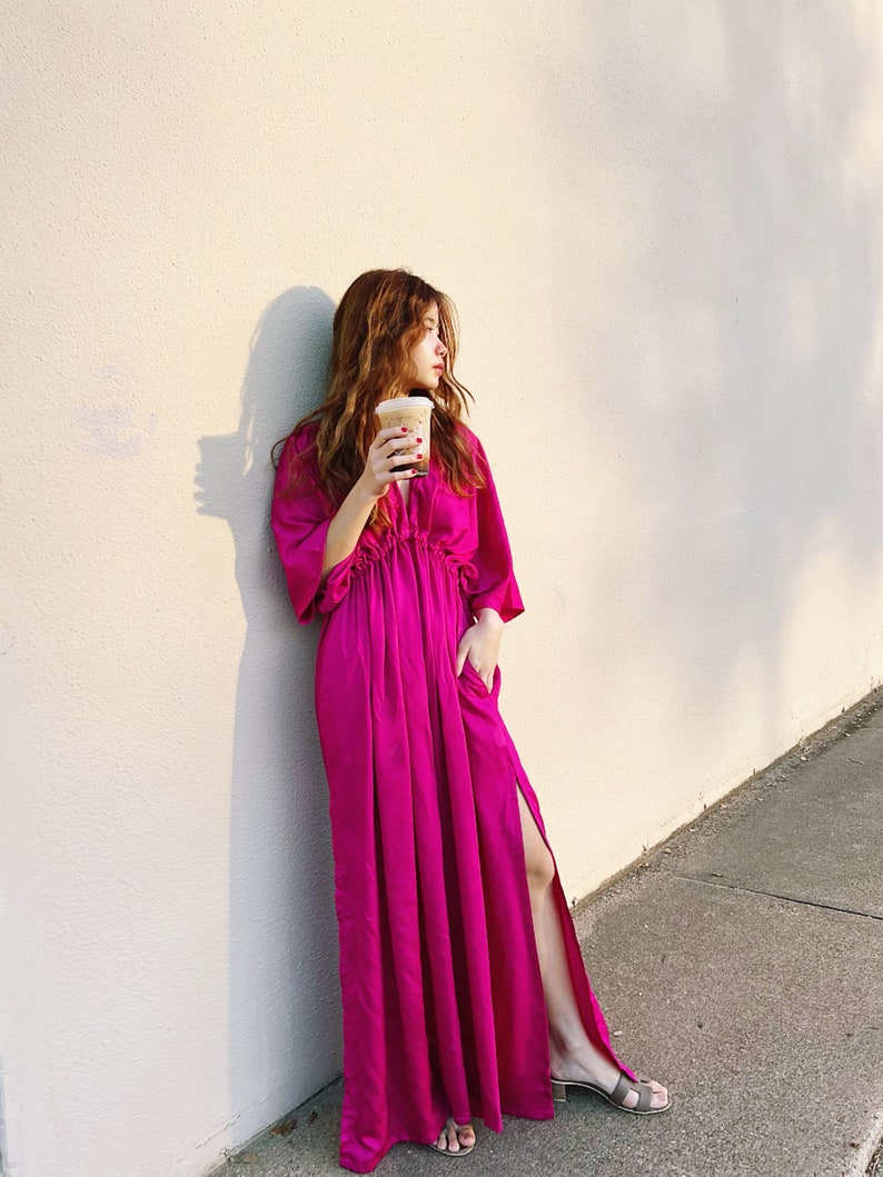 Shop Hand dyed Maxi Dress, Pink Kaftan Maxi Dress, Gifts for her, Goddess Dress, Oversized Kaftan, Boho Caftan, Resortwear, Holiday Party Dress Etsy