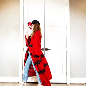 Tie dye Kimono Robe Oversized  Kimono Robe Beach coverup Long Kimono Robe Long Kimono Boho Kimono Dress gift for her