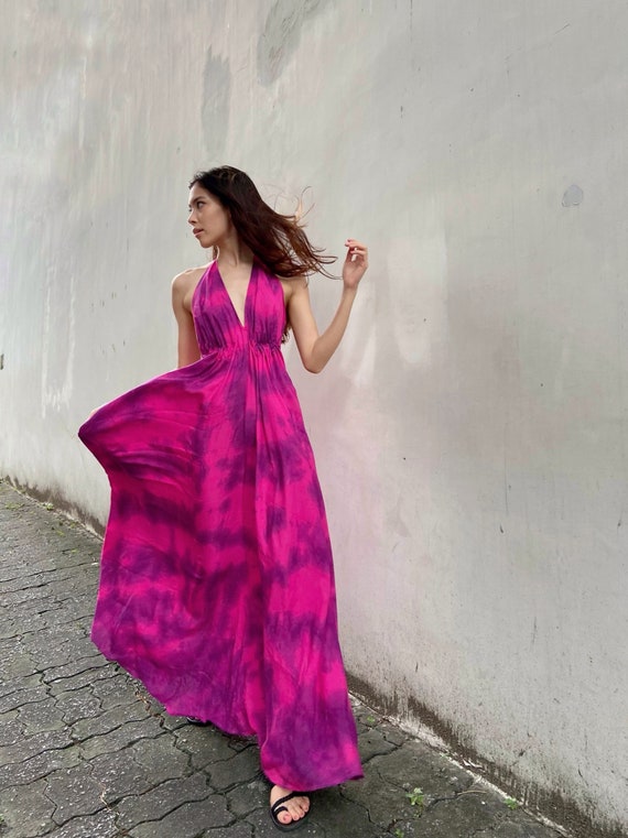 Pink Boho Halter Summer Dress Pink Boho Halter Summer Dress