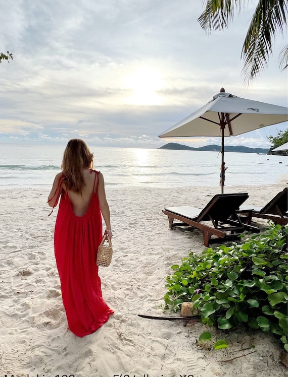 sachin and babi light blue dress Red Dye Maxi Dress, Red Maxi Dress, Backless Maxi Dress, Oversized Dress,tie  Shoulder Maxi Dress, Open Back Dress, Maxi Dress, Summer Dress