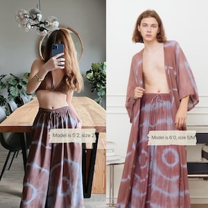 Boho Tie-Dye Wide-Leg Pants