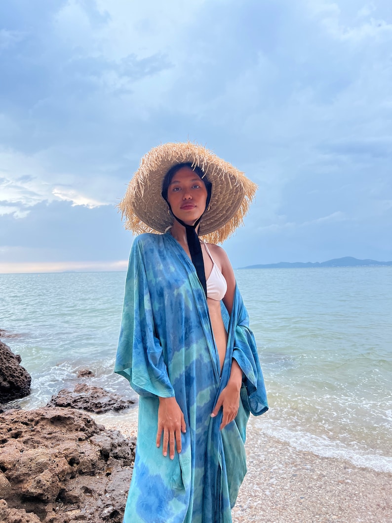 Natural raffia straw hat, Sun hat with ties, Boho Sun hat, Beach Hat, Honeymoon hat, Beach accessories Coco de Chom