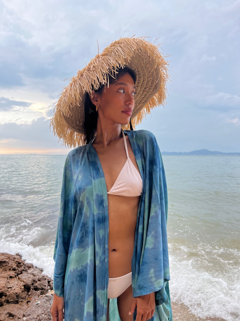 Natural raffia straw hat, Sun hat with ties, Boho Sun hat, Beach Hat, Honeymoon hat, Beach accessories Coco de Chom
