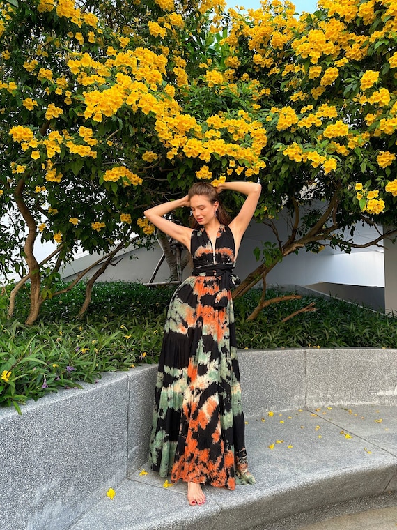 Bohemian Maxi Dress Tie Dye Infinity Maxi Dress Dress for Vacation, Wedding Guest Dress Beach Outfits Boho Dress Resort Wear Honeymoon Dress Bohemian Maxi Dress Tie Dye Infinity Maxi Dress Dress for Vacation, Wedding Guest Dress Beach Outfits Boho Dress Resort Wear Honeymoon Dress