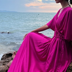 Shop Hand dyed Maxi Dress, Pink Kaftan Maxi Dress, Gifts for her, Goddess Dress, Oversized Kaftan, Boho Caftan, Resortwear, Holiday Party Dress Etsy