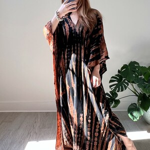 Hand tie dye kaftan, Long kaftan, Oversized Caftan, Maxi kaftan, Tie dye dress, boho kaftan, Resortwear, Coverup, gift for her, gift for mom image 6