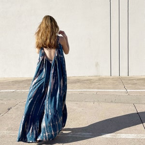Tie dye maxi dress, Teal maxi dress, long maxi dress, backless dress, summer Dress, hippie maxi dress, tie dye long dress, beach dress