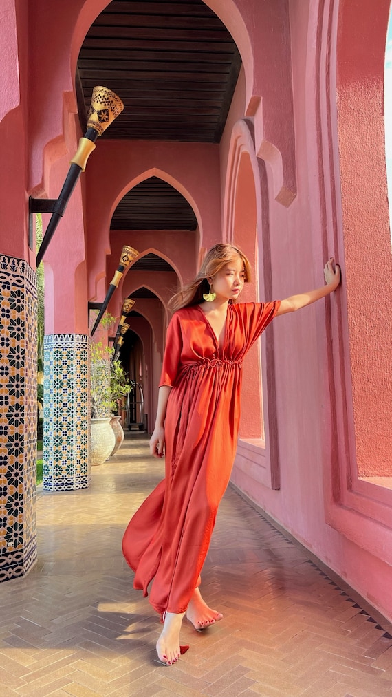 Her lip to♡linen-blended Kaftan Dress｜レディース 