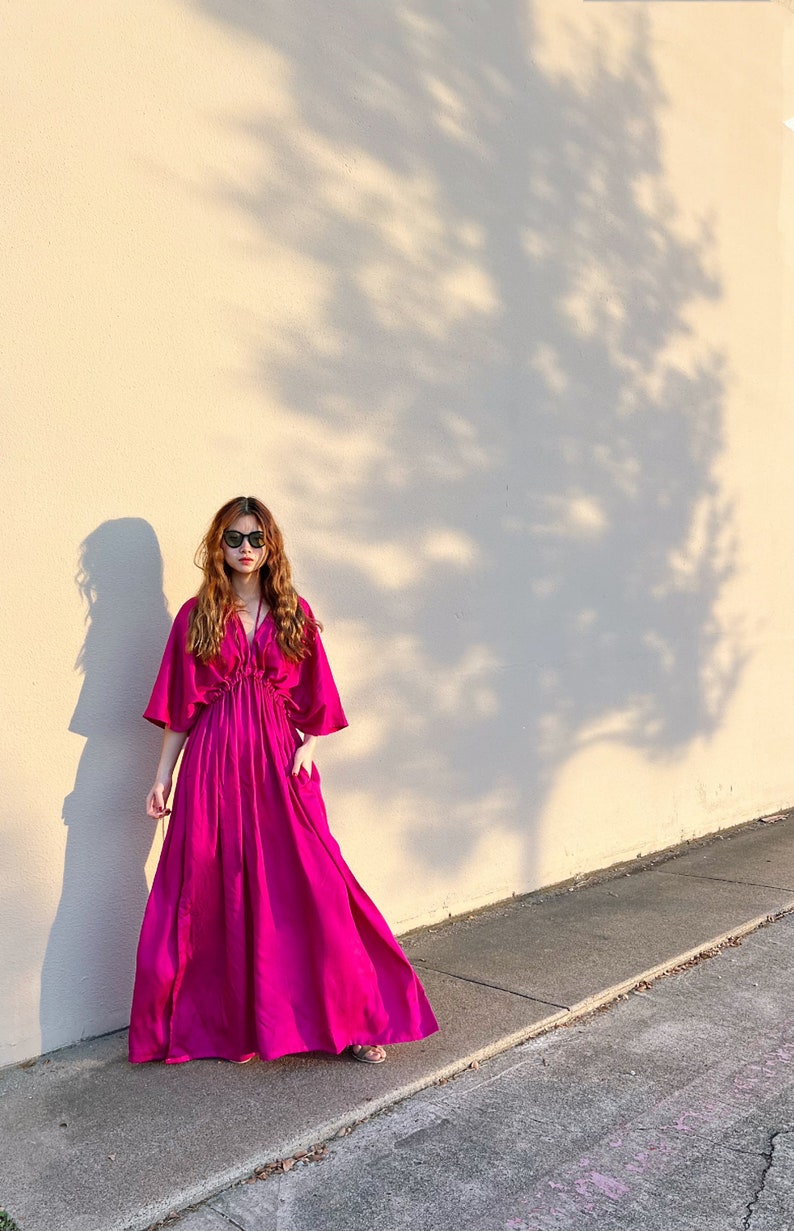 Shop Hand dyed Maxi Dress, Pink Kaftan Maxi Dress, Gifts for her, Goddess Dress, Oversized Kaftan, Boho Caftan, Resortwear, Holiday Party Dress Etsy