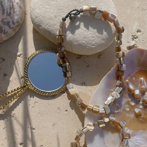 Handmade Pearl Choker, Mother of Pearl choker, Boho Jewelry, Natural Mother of pearl necklace, summer jewelry, Beach jewelry, gift for her
