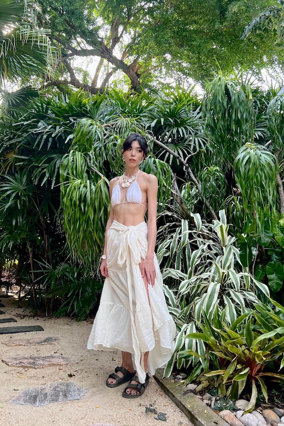 beach skirts and dresses CLAIRE Flowy Maxi Beach Skirt