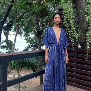 Hand tie dye maxi dress, goddess dress, Long kaftan, Oversized Caftan, Resort wear, Coverup, Maxi kaftan, Tie dye dress, beach dress Blue