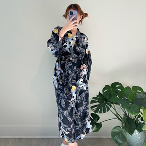 Bird Print Kimono Jacket, Boho kimono robe, Kimono robe free bird Oversized kimono robe, Loose fit kimono, gift for her, gift for him