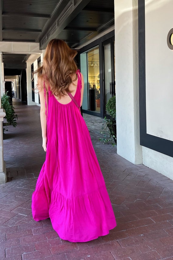 fuchsia maxi dress