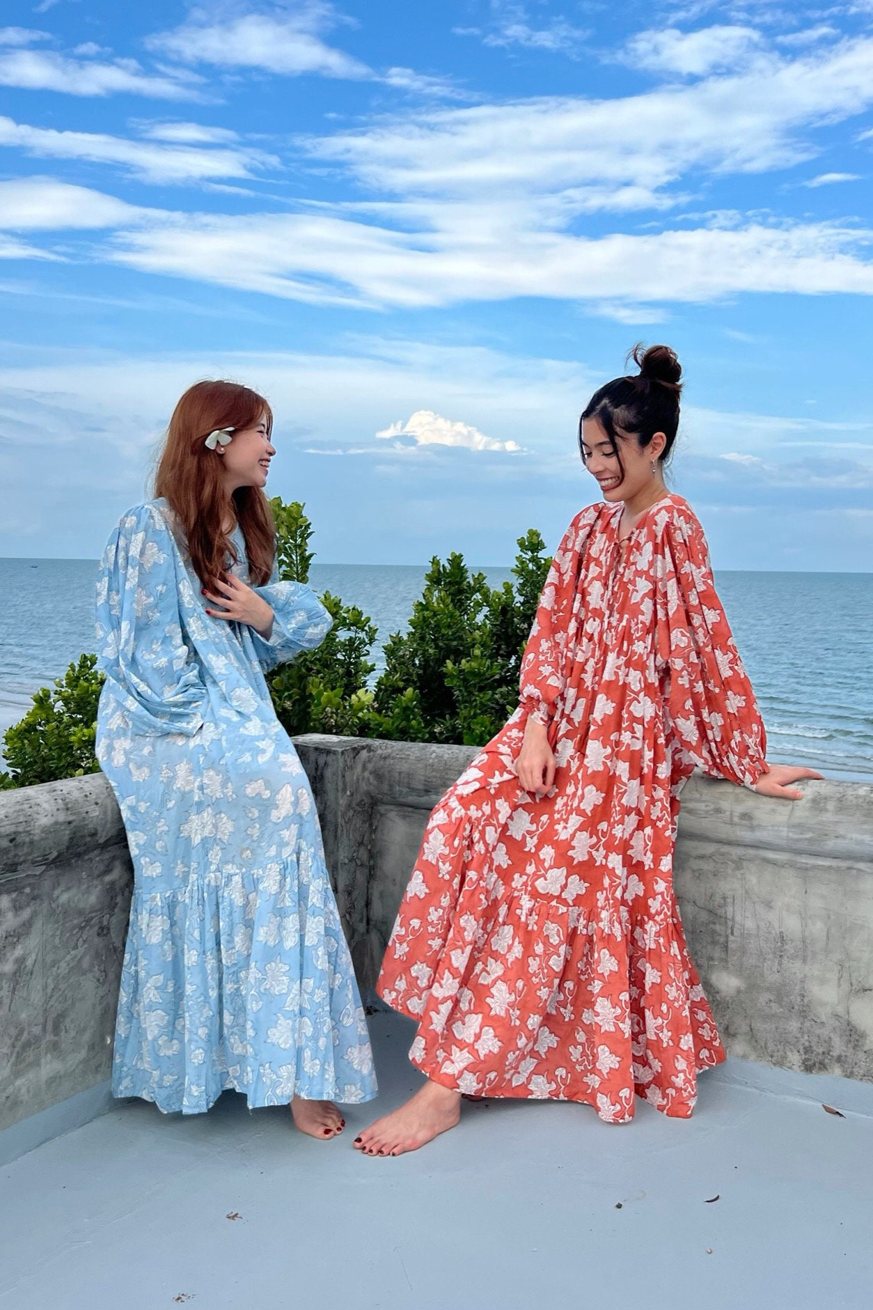 Coastal Crush Floral Maxi Dress - Blue main image 0
