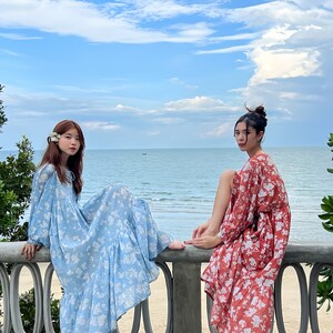 Shop Bohemian Floral Maxi Dress, Cotton Boho Dress, Oversized Maxi Dress with sleeves, Boho Dress Dress for Vacation, Block Printed Dress, Rust Dress Gift ideas ?