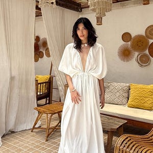 White Flowy Goddess Dress - Etsy