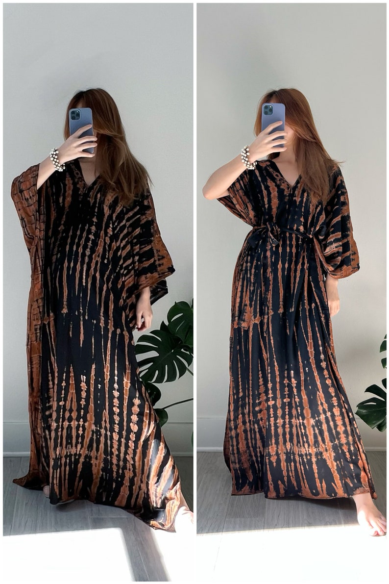 Hand tie dye kaftan, Long kaftan, Oversized Caftan, Maxi kaftan, Tie dye dress, boho kaftan, Resortwear, Coverup, gift for her, gift for mom image 7