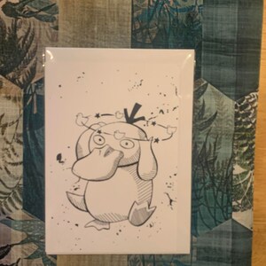 Tarjetas de felicitación de Pokémon: ilustraciones de Pokémon en estilo de tinta japonesa