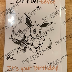 Tarjetas de cumpleaños de Pokémon: ilustraciones de Pokémon estilo tinta japonesa