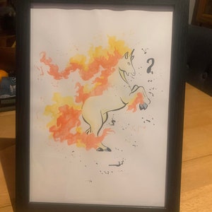 Impresiones de Pokémon en acuarela: ilustraciones de Pokémon al estilo de tinta japonesa