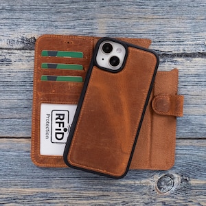 iPhone 15 Leather MagSafe / Wireless Charge Cover, iPhone 15 Plus RFID Wallet, iPhone 15 Pro Max Stand Wallet, Best Phone Case iPhone 15 Pro