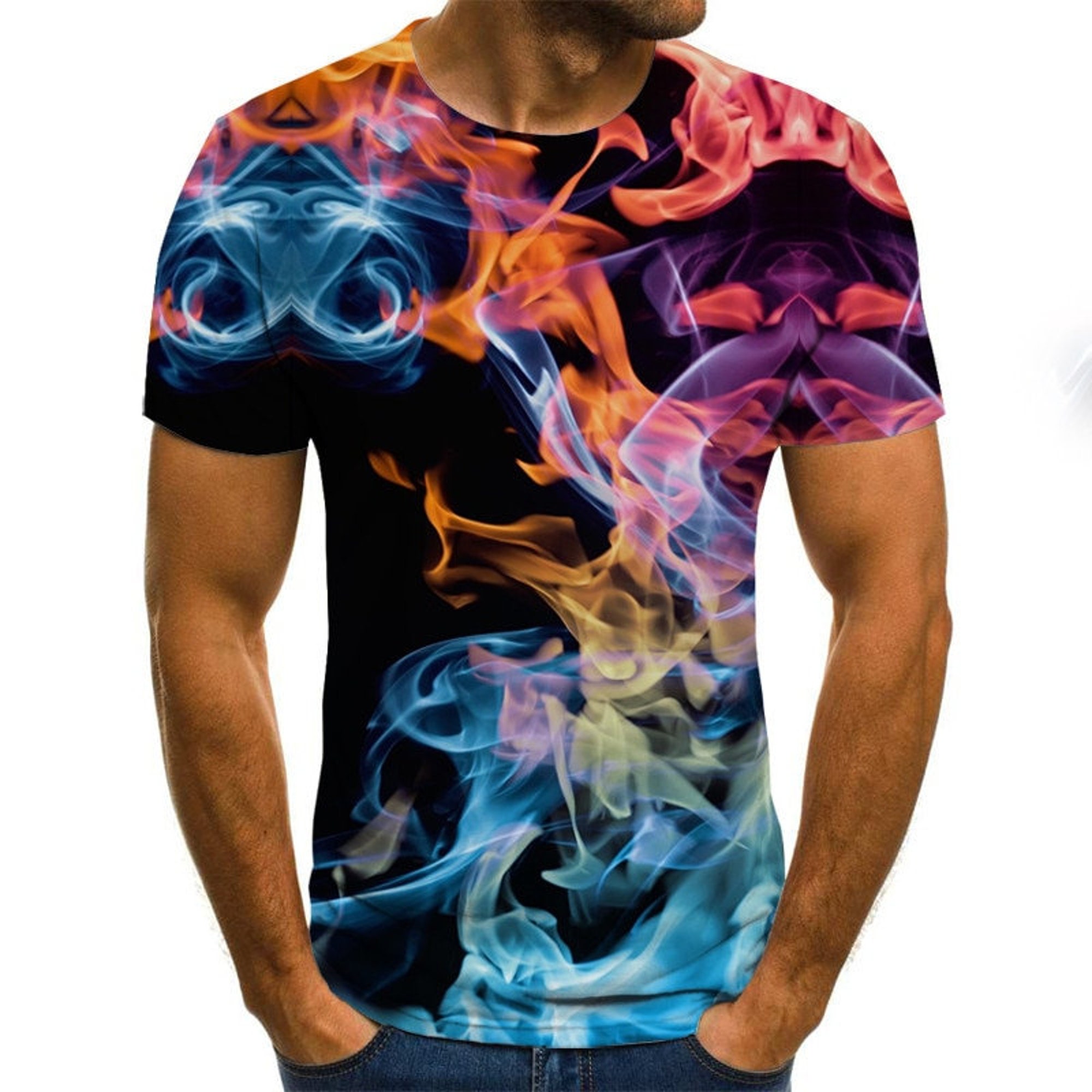 Colorful smoke shirt new T-shirt summer cool shirts