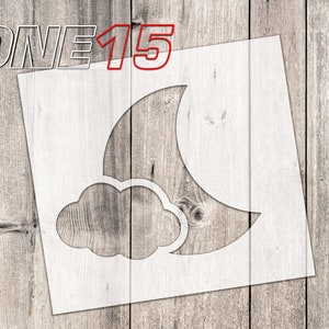 Moon & cloud mylar stencil | Reusable | for wood food t shirt shoes painting airbrushing | food safe