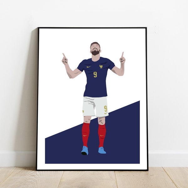 Olivier Giroud - Affiche minimaliste - Poster - Impression