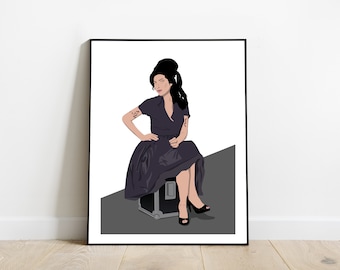 Amy Winehouse - Minimalistisches Poster - Poster - Druck