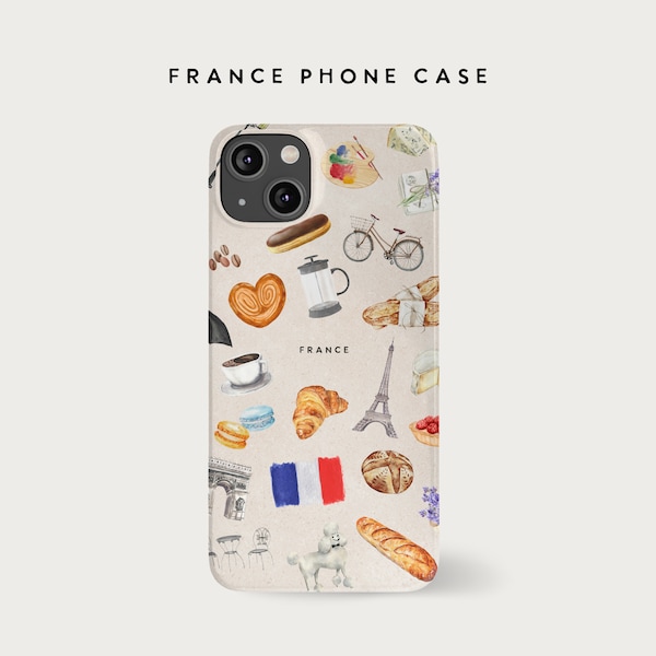 Frankreich Euro Reise Ziel Aquarell Telefon Fall