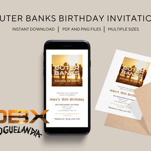 Outer Banks OBX Themed Birthday Invitation