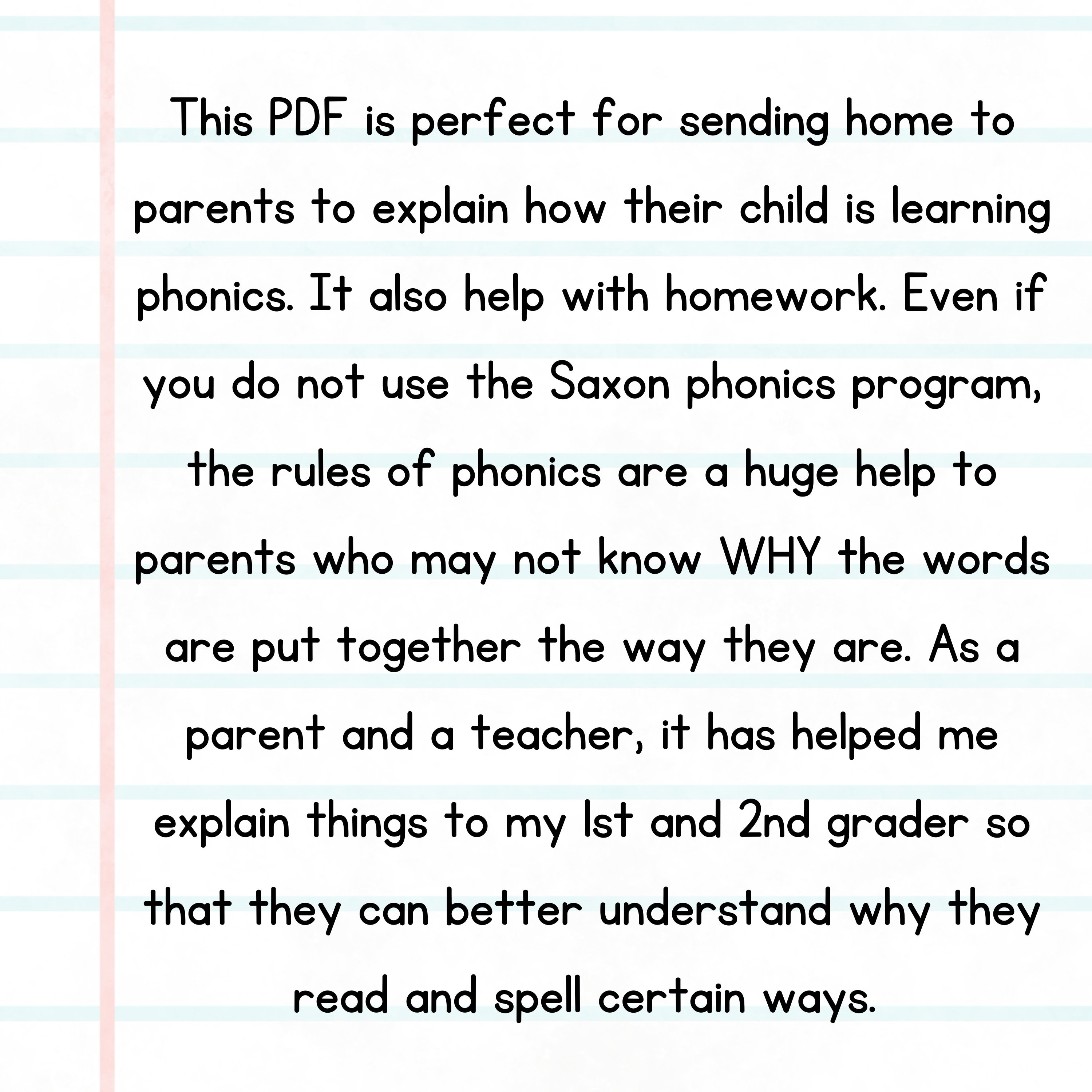 1st Grade Saxon Phonics Parent Guide for Coding and Rules Phonics Rules ELA Teaching Guide