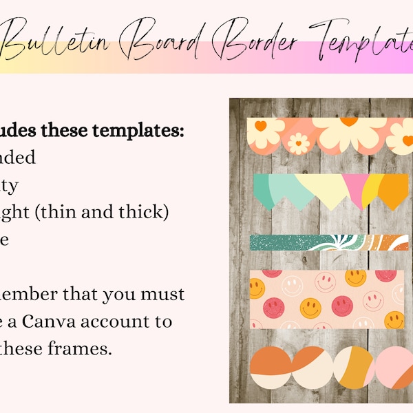 Paper Bulletin Board Border Template Etsy Paper Bulletin Board Border Template Etsy