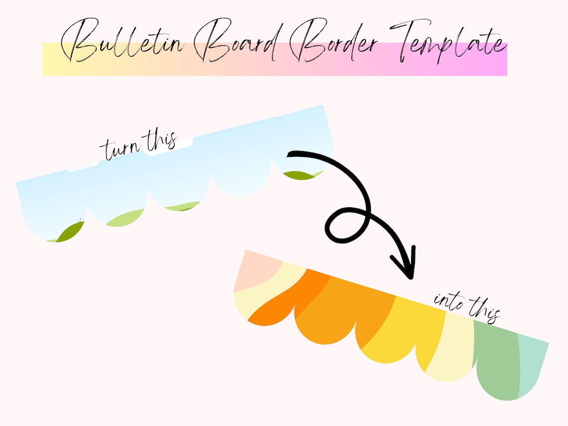 Bulletin Board Border Template Back to School Bulletin Board Border Canva Template Teachers