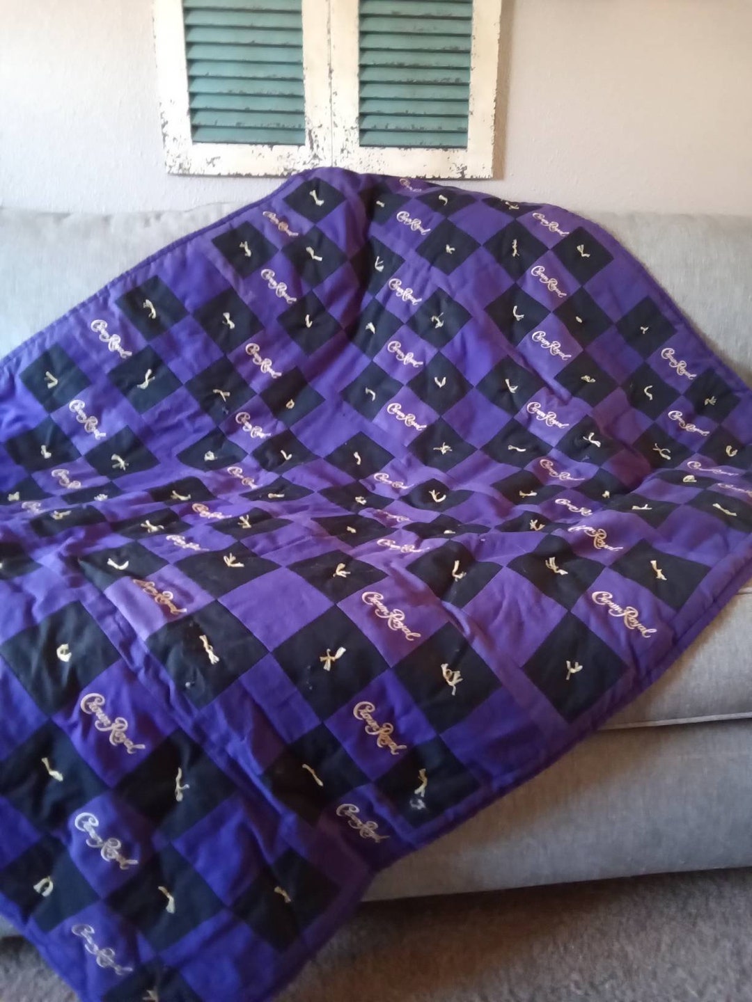 Crown Royal Bag Quilt purple Etsy Canada