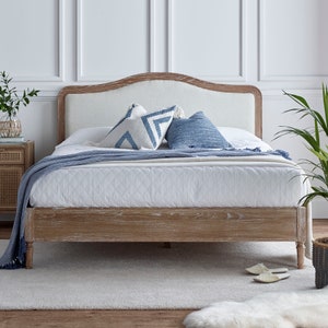 Natural Upholstered Wooden Bed - Double & King by Time4Sleep (Lille)