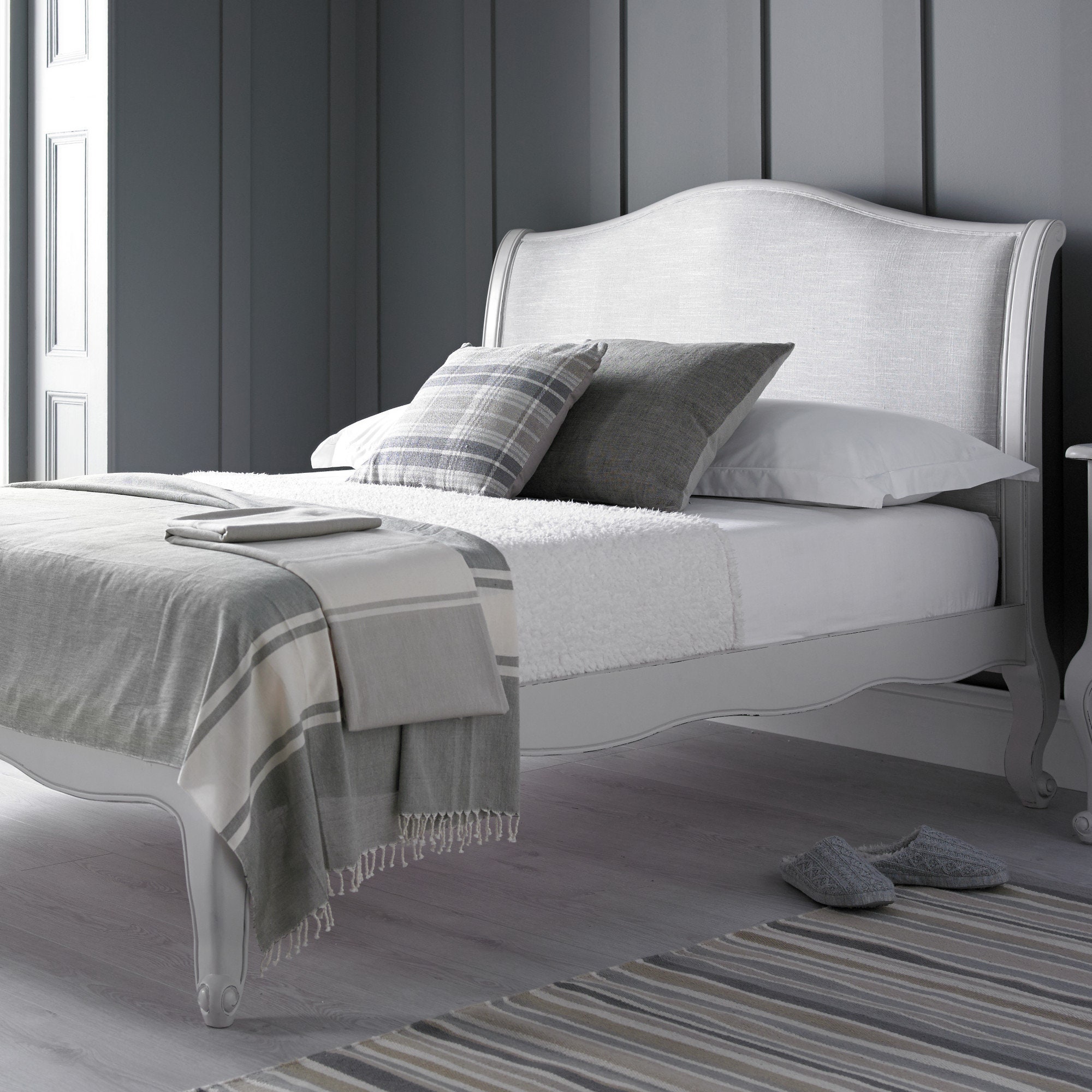 Emily Grey Wooden Bed Frame Double & King Etsy UK