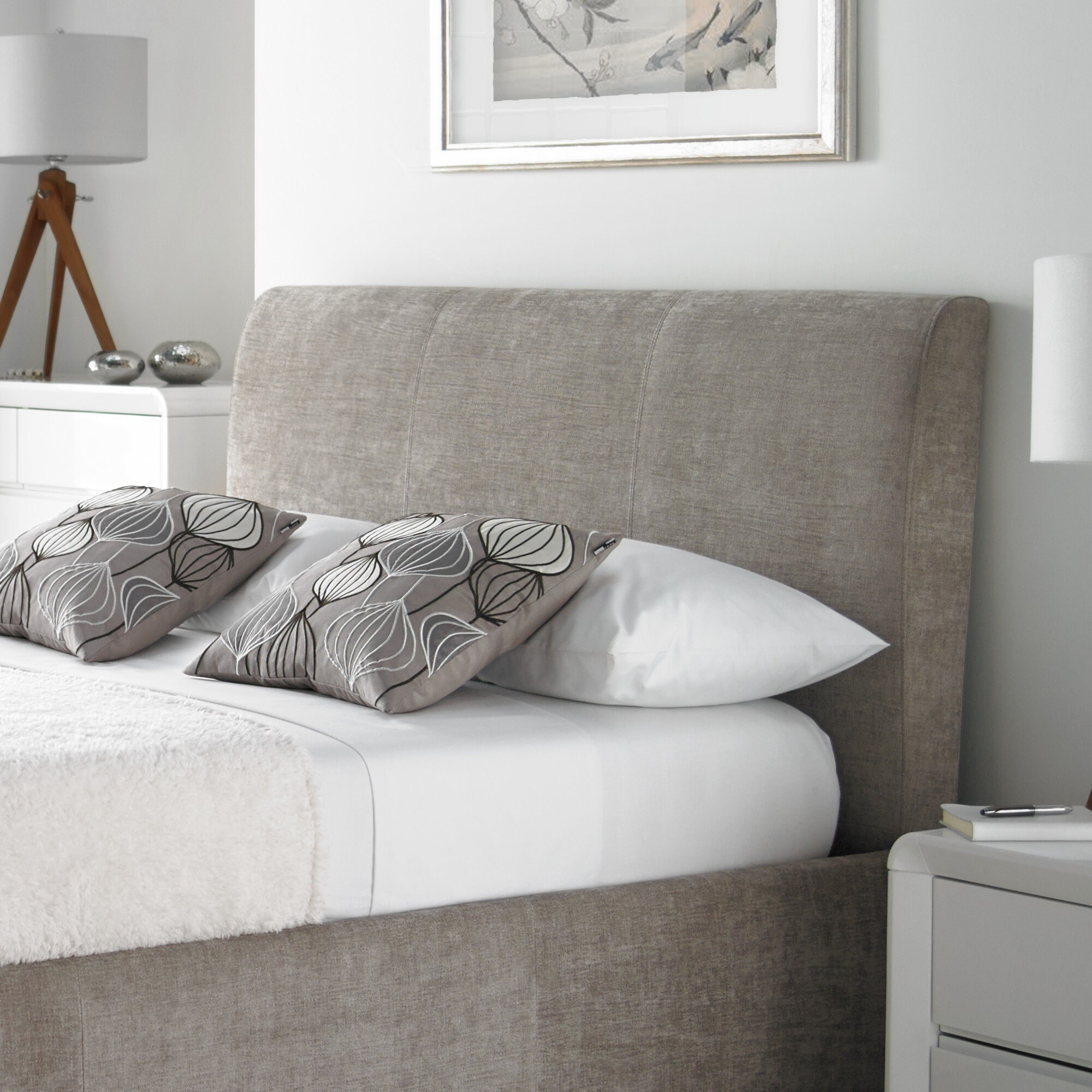 Serenity Upholstered Ottoman Storage Bed Mink King Etsy UK