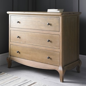 Solid Oak Weathered 3 Drawer Chest bu Time4Sleeo (Loire)