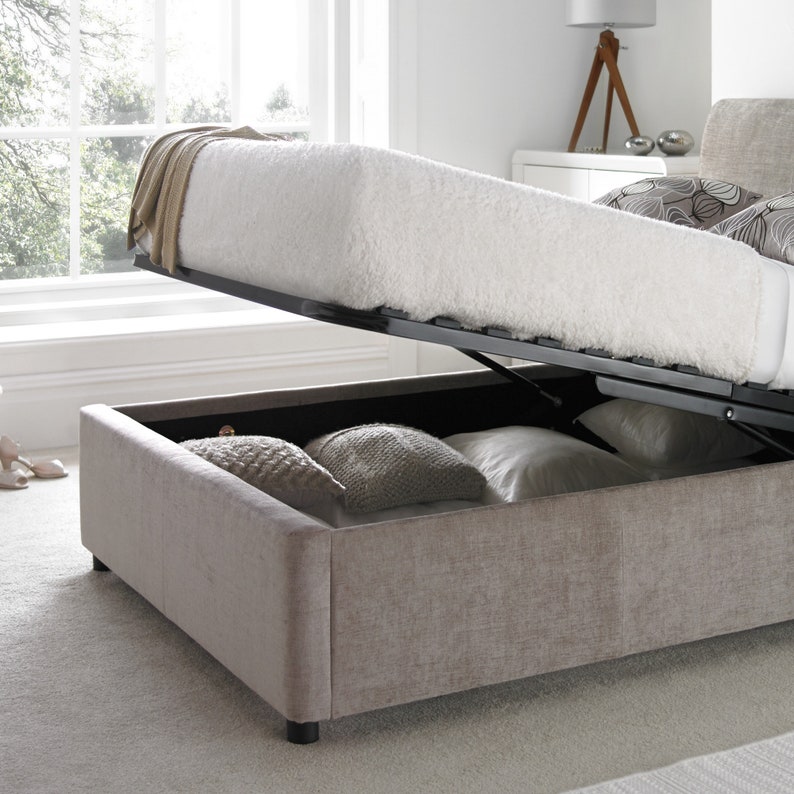 Serenity Upholstered Ottoman Storage Bed Mink King Etsy UK