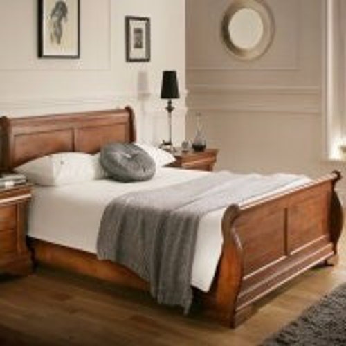 Oak Finish Wooden Sleigh Style Bed Frame Double/king/super Etsy UK